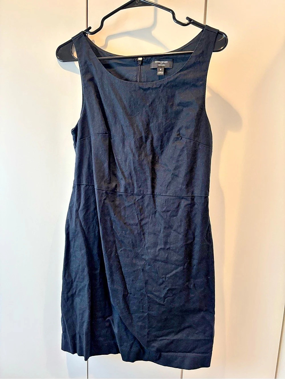 Banana Republic Linen Mini Dress in Black Size 8 Like New